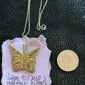 Sterling Butterfly Pendant Necklace